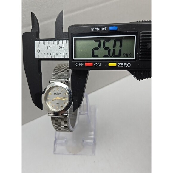 Skagen Denmark 107SGSC Womens Stainless Milanese Quartz Watch Silver New Battery main image 9